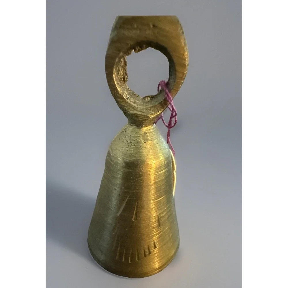 Small Vintage Hand-Engraved Brass Bell – 2